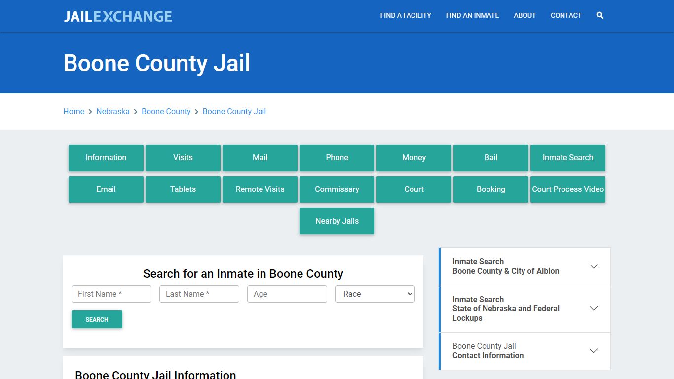 Boone County Jail Roster Lookup, NE, Inmate Search